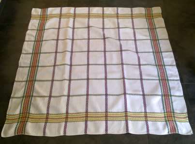 Vintage linen woven tablecloth