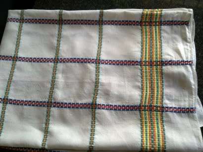 Vintage linen woven tablecloth