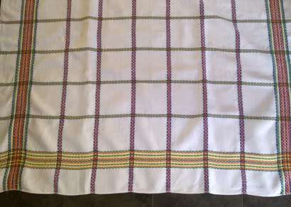 Vintage linen woven tablecloth