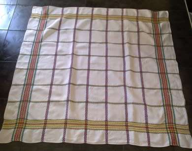 Vintage linen woven tablecloth