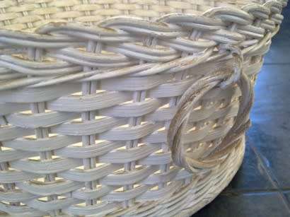 Round woven storage basket with handles