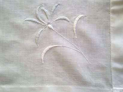 Vintage fine white linen small tablecloth/centre piece 76cm