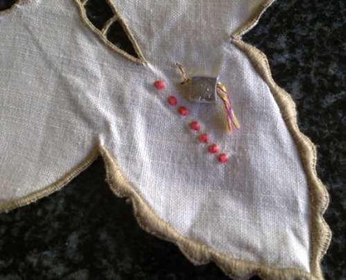 Beautiful Madeira linen tablecloth & 4 napkins