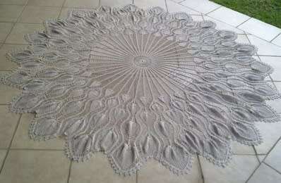 Beautiful large round crochet tablecloth 2m