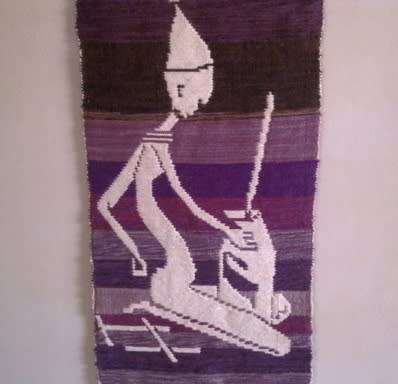 Vintage hand woven Transkei mohair wall hanging