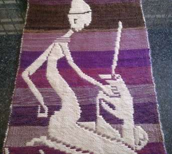Vintage hand woven Transkei mohair wall hanging