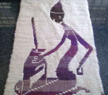 Vintage hand woven Transkei mohair wall hanging