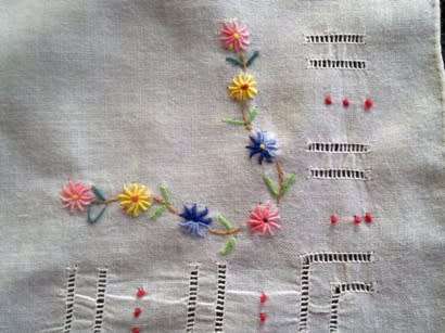 Two vintage Madeira lawn cotton ladies hankies