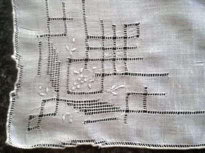 Two vintage Madeira lawn cotton ladies hankies