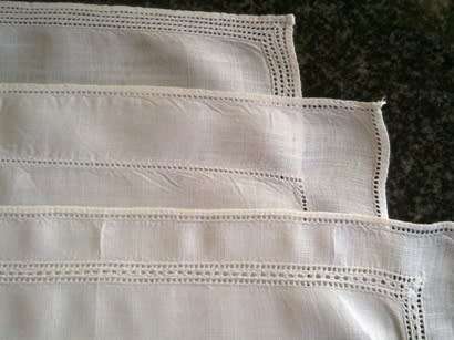 Six vintage white lawn linen ladies hankies