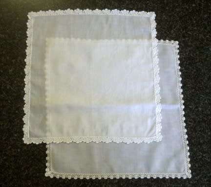 Two vintage lawn cotton hankies