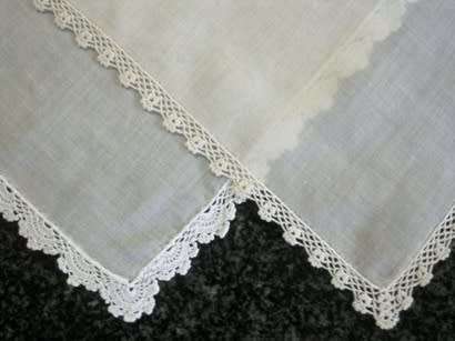 Two vintage lawn cotton hankies