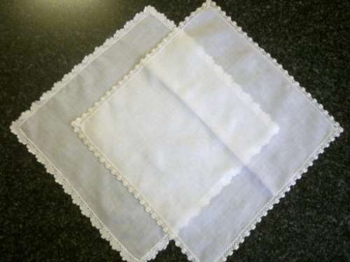 Two vintage lawn cotton hankies