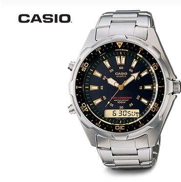 BRAND NEW Casio Marine Gear Collection Stainless Steel Chronograph Alarm 100M Mens Watch