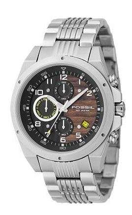 BRAND NEW FOSSIL MENS DRESS CHRONO WOOD DIAL WATCH CH2557