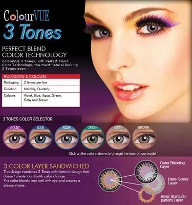 COLOUR CONTACT LENSES ....... 3 TONES !!!!