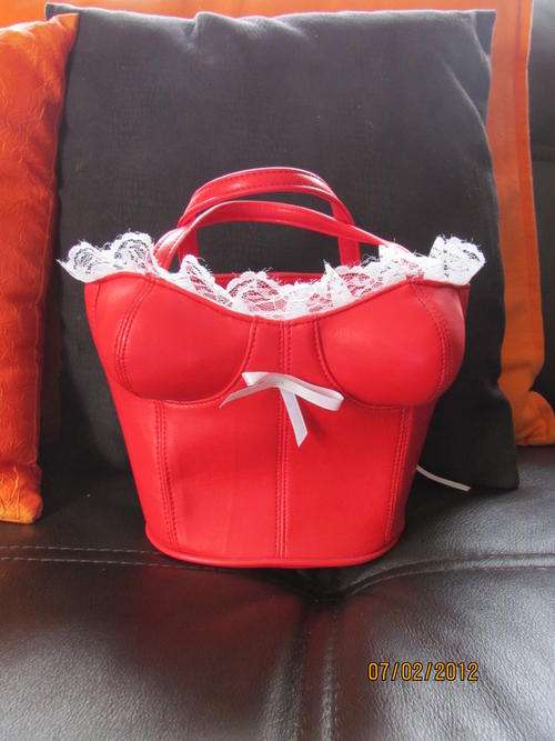 ***Gorgeous Red & white Corset Bag***
