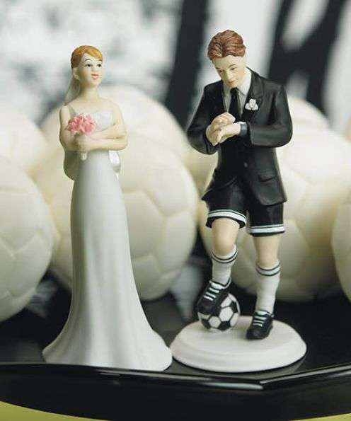Funny Wedding Cake Topper - Soccer
