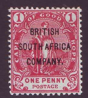 RHODESIA  BSAC  - 1896 COGH Overprinted  1d rose-red SACC 52 *MM*