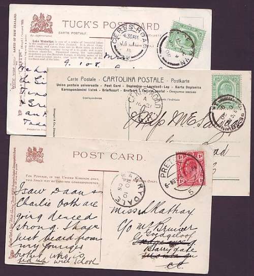 POSTAL HISTORY  - 3 postcards used COGH and Transvaal
