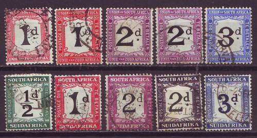 SOUTH AFRICA UNION -  Postage Due  Nice used selection