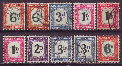 SOUTH AFRICA UNION -  Postage Due  Nice used selection
