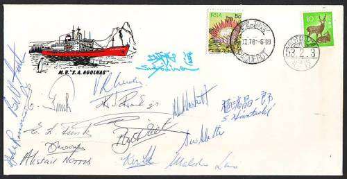 RSA - 1978   SOUTH AFRICA/JAPAN Cover from S.A. AGULHAS signed by crew PAQUEBOT cancel