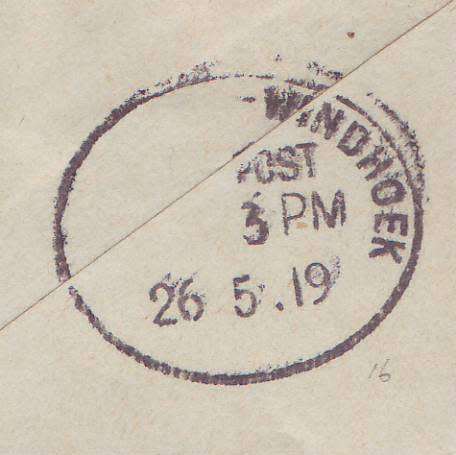 SWA - South Africa occupation - 1918 Kings head 1d  used on censored cover from KARIBIB to Windhoek