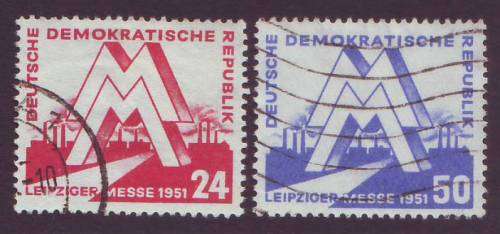 GERMANY DDR - 1951 Leipzig Fair complete set VF USED