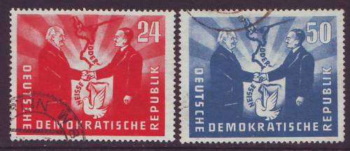 GERMANY DDR - 1951 Treaty Poland-East Germany complete set VF USED