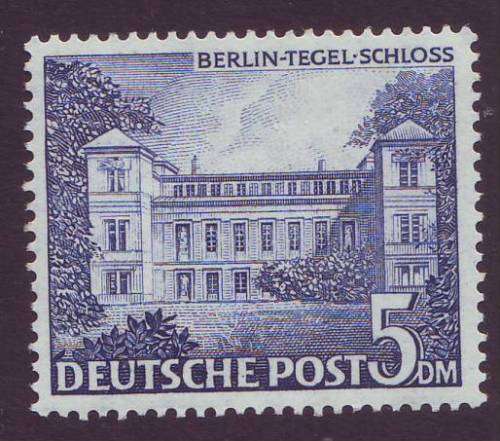 GERMANY - WEST BERLIN  1949 German Building Issue 5 DM dark blue **UM**