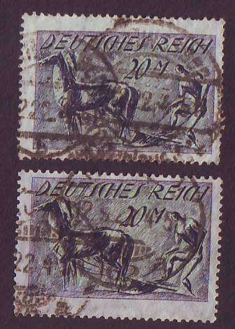 GERMANY - 1921  20 Marks. Both watermarks VF USED