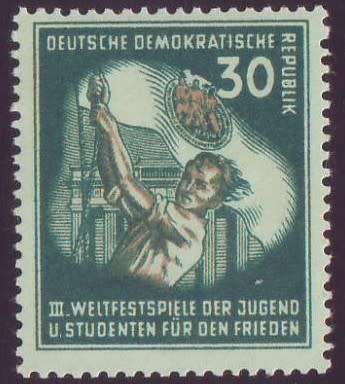 GERMANY DDR - 1951 Berlin Youth Congress Issue 30pfg deep-green and ochre **MNH**