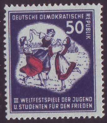 GERMANY DDR - 1951 Berlin Youth Congress Issue 50pfg Ultramarine and red  **MNH**