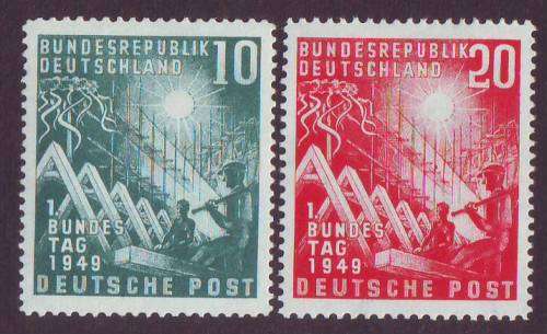 GERMANY - 1949 OPENING OF WEST GERMAN PARLIAMENT Complete set *MM*