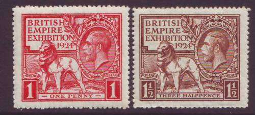 GB - KGV  1924 British Empire Exhibition Complete set  SG 430/431  *MM/UM**