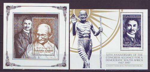 Republic of South Africa - 1995/1997 Ghandi  Two minisheets  **MNH**