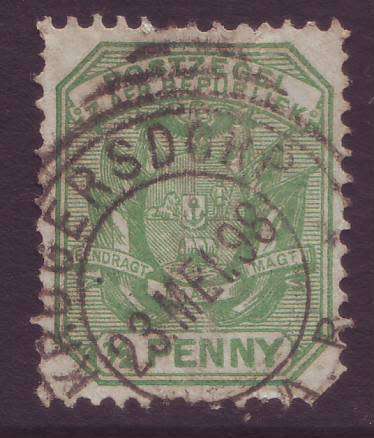 TRANSVAAL -1896 issue  1/2d with "KRUGERSDORP" squared circle postmark