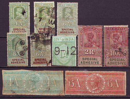 INDIA -  Old  Revenue stamps