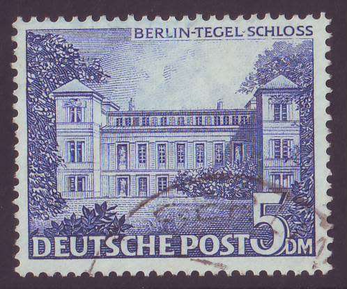 GERMANY - WEST BERLIN  1949 German Building Issue 5 DM dark blue  VF USED