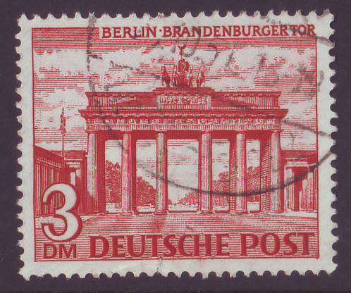 GERMANY - WEST BERLIN  1949 German Building Issue 3 DM red  VF USED