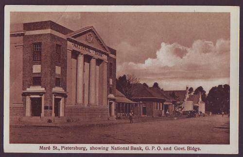 UNION - Black & white postcard early 19th with `PIETERSBURG`pmk very fine used