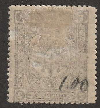 TURKEY - 1892 Postage Due 2 piastres grey and black  *MM*