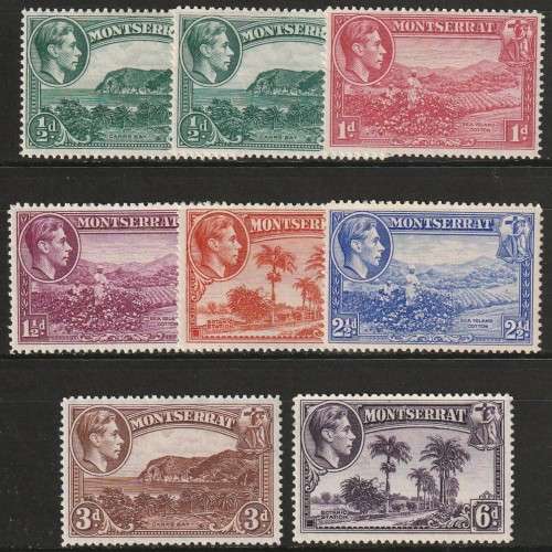 MONTSERRAT - 1942 KGVI Issue  Part set  Perf.14 *LMM*