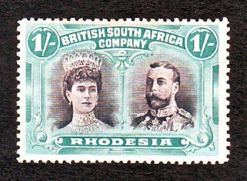RHODESIA BSAC  - 1910 DOUBLE HEADS  1s  SACC 151  LMM