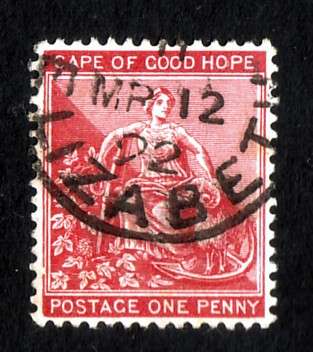 CAPE of GOOD HOPE  -   1885 1d red  VFU  with "Broken Frame" Flaw
