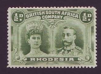 BSAC - RHODESIA  1910 DOUBLE HEADS SACC 120 MM
