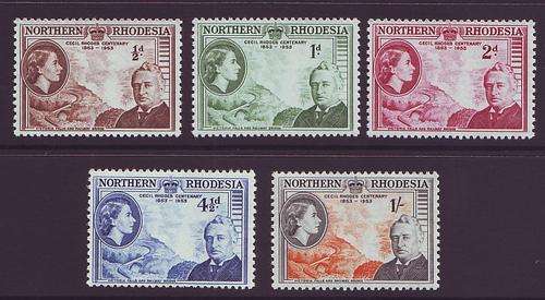 NORTHERN RHODESIA  -  1953 RHODES CENTENARY  COMPLETE SET  **UM**