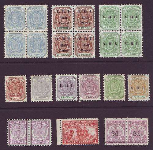 TRANSVAAL -  Mint selection.  Blocks, pairs and singles  **UM**