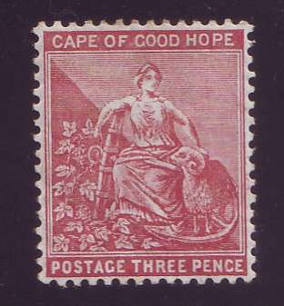 CAPE of GOOD HOPE  - 1882  Wmk Crown CA   3d  pale claret *MM*  SACC 38